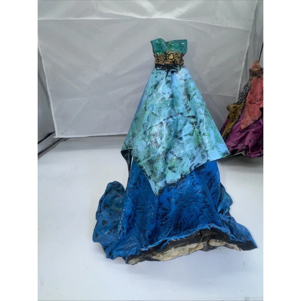 3 Wise Men Handmade Paper Mache Folk‎ Art Jewels Christmas 3 Kings Textured 12